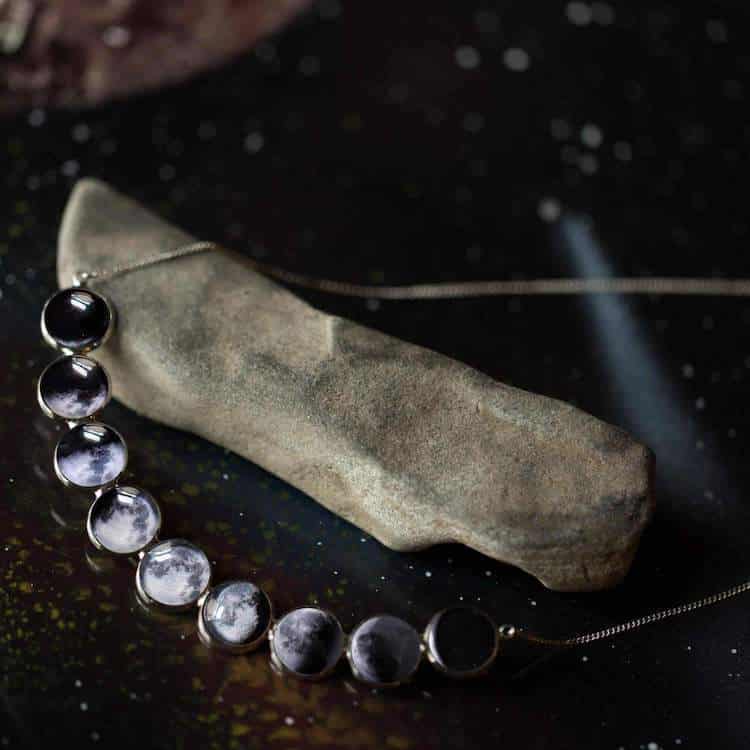 Curved Moon Phase Necklace