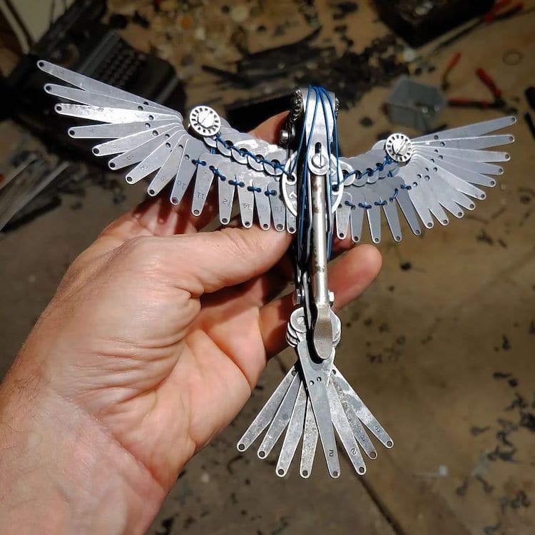 Bird Sculptures Made from Vintage Typewriters by Jeremy Mayer