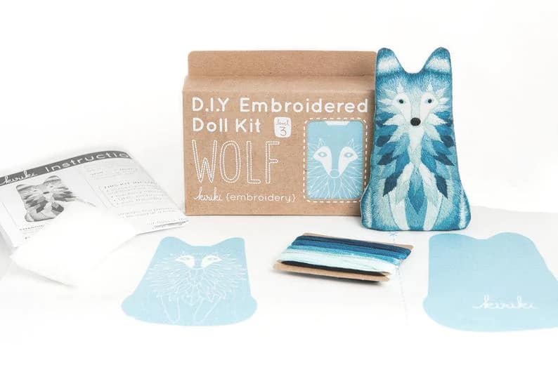 Wolf Embroidery Kit