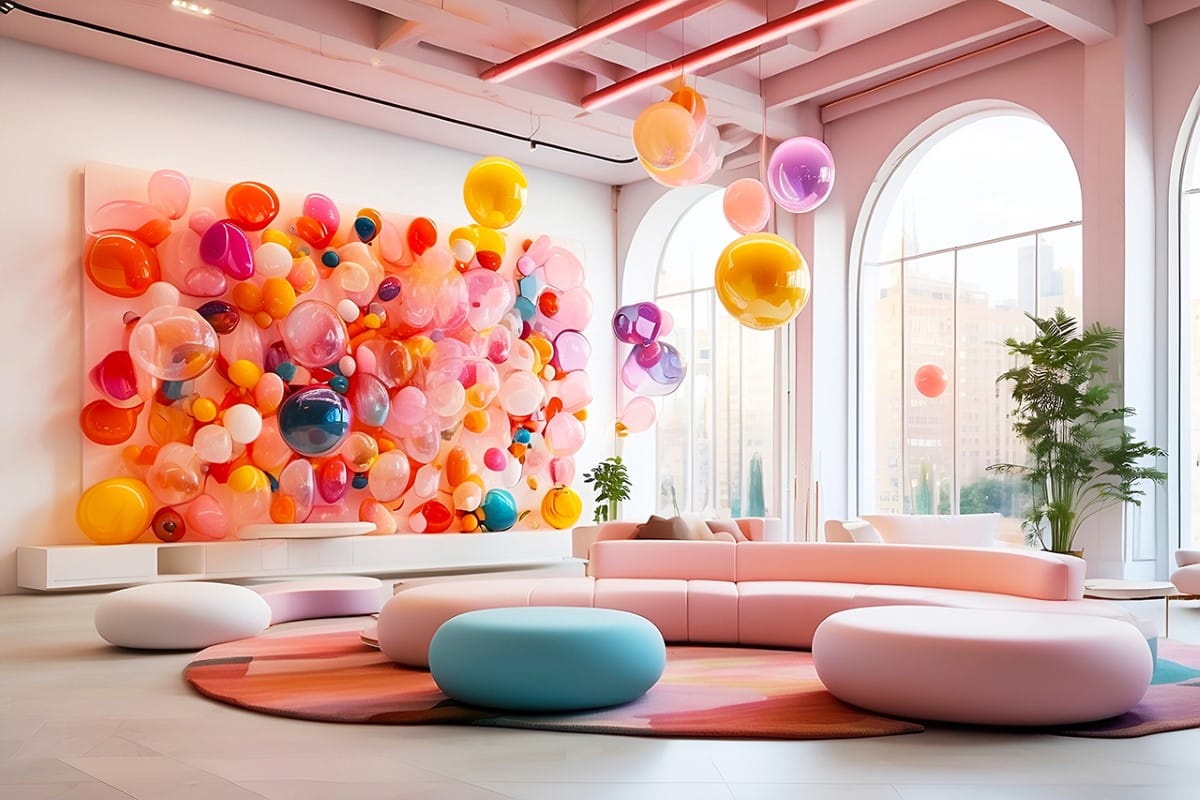 Colorful Floating Museum Interior by Luca Curci